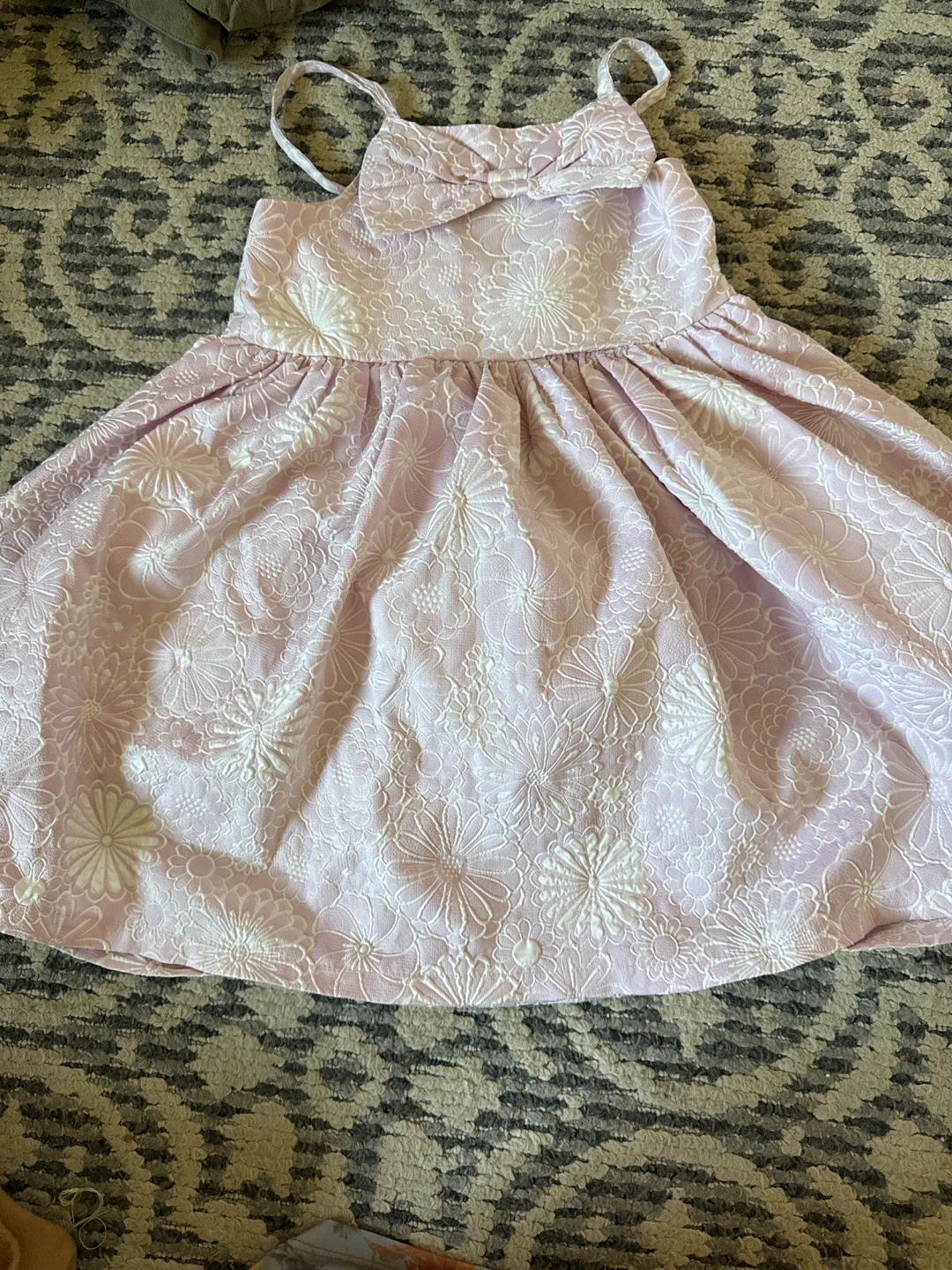Lavender Floral Dress with Bow 5 year old
