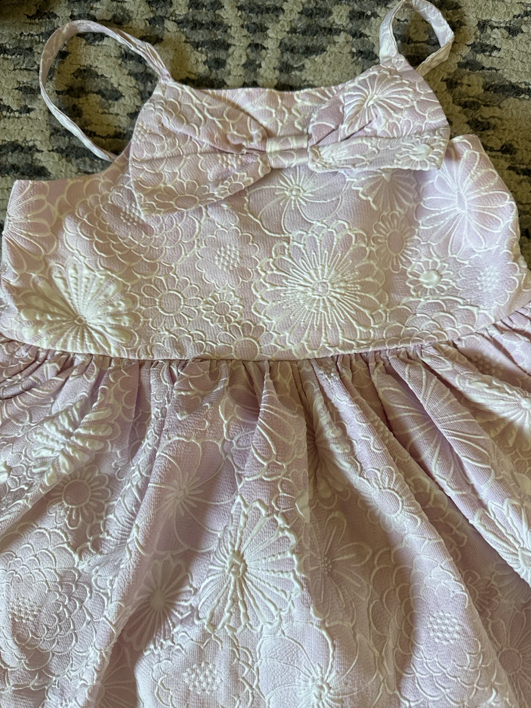 Lavender Floral Dress with Bow 5 year old - photo 2