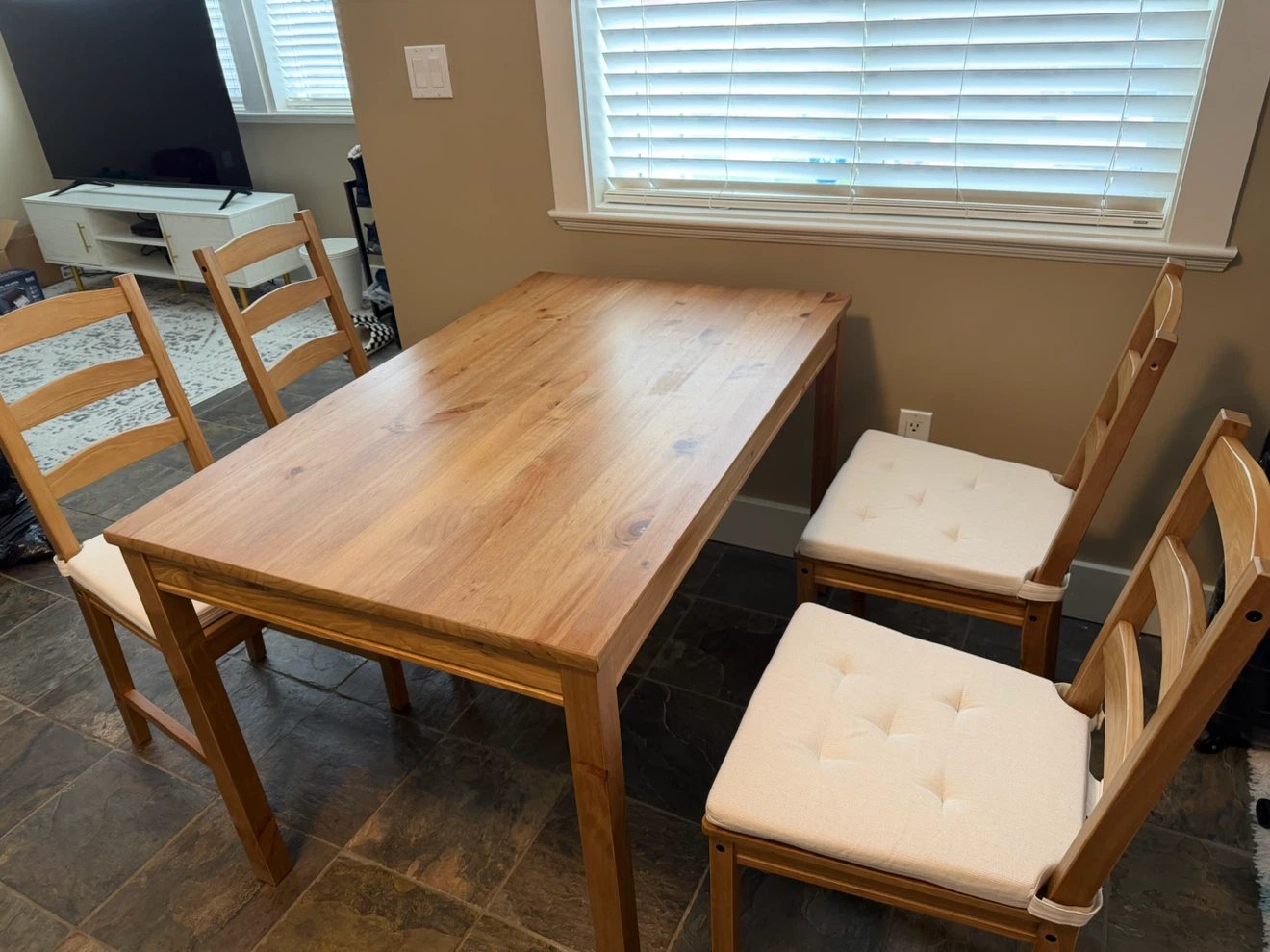 Wooden Dining Table with 4 Chairs - photo 3