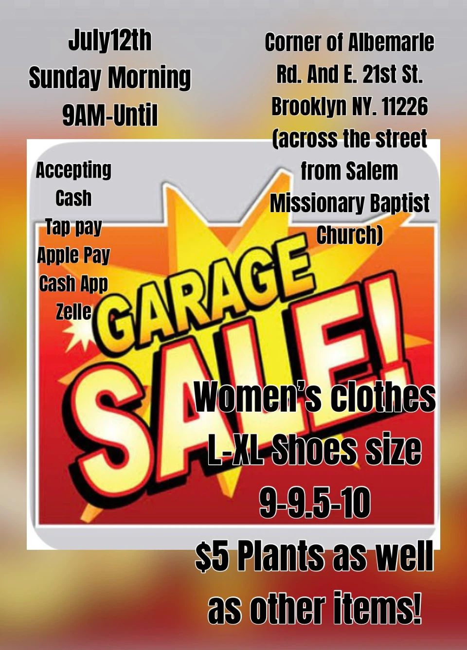Women's Clothes & Shoes Garage Sale