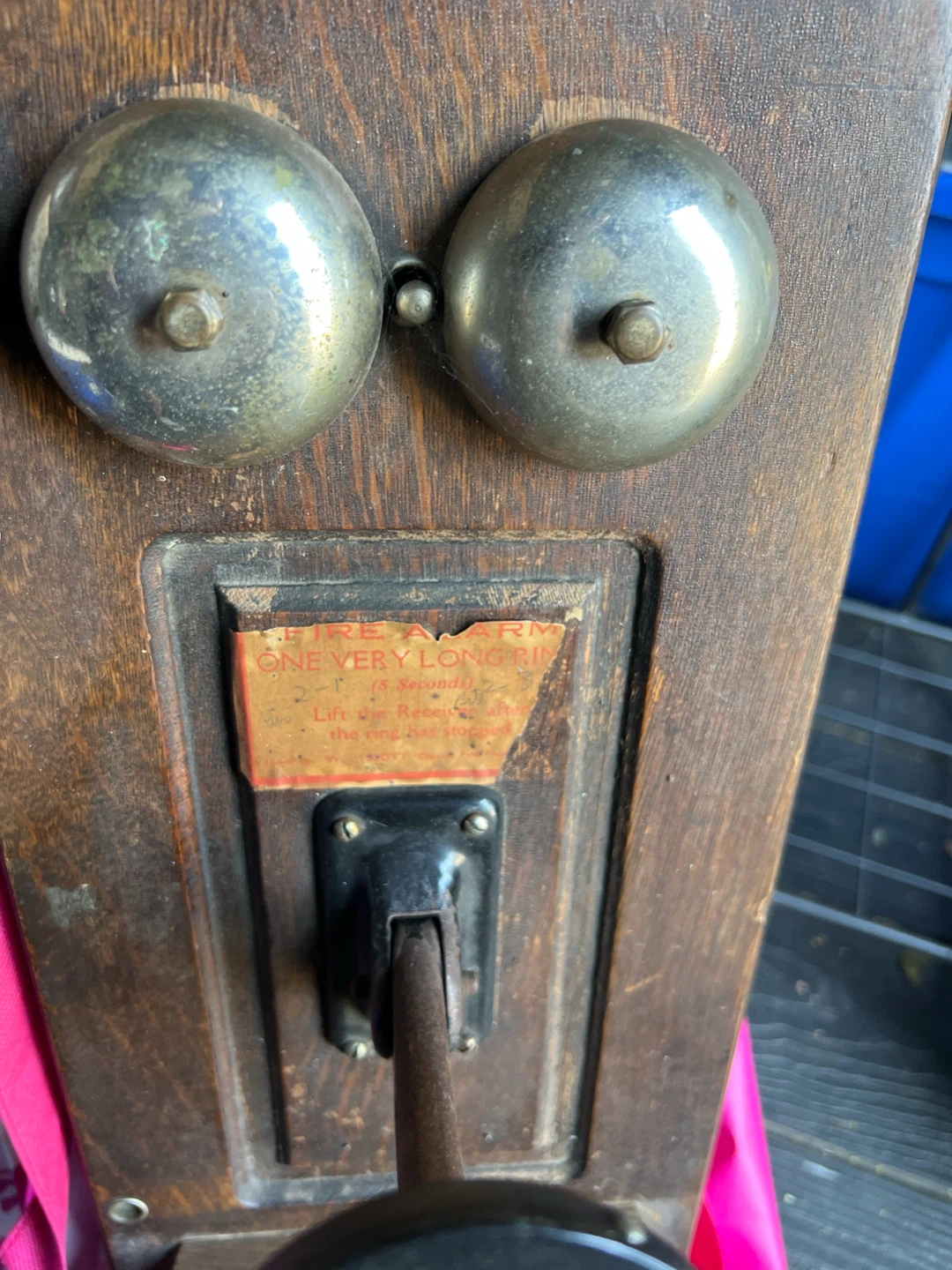 Vintage Wooden Wall Mount Telephone - photo 2