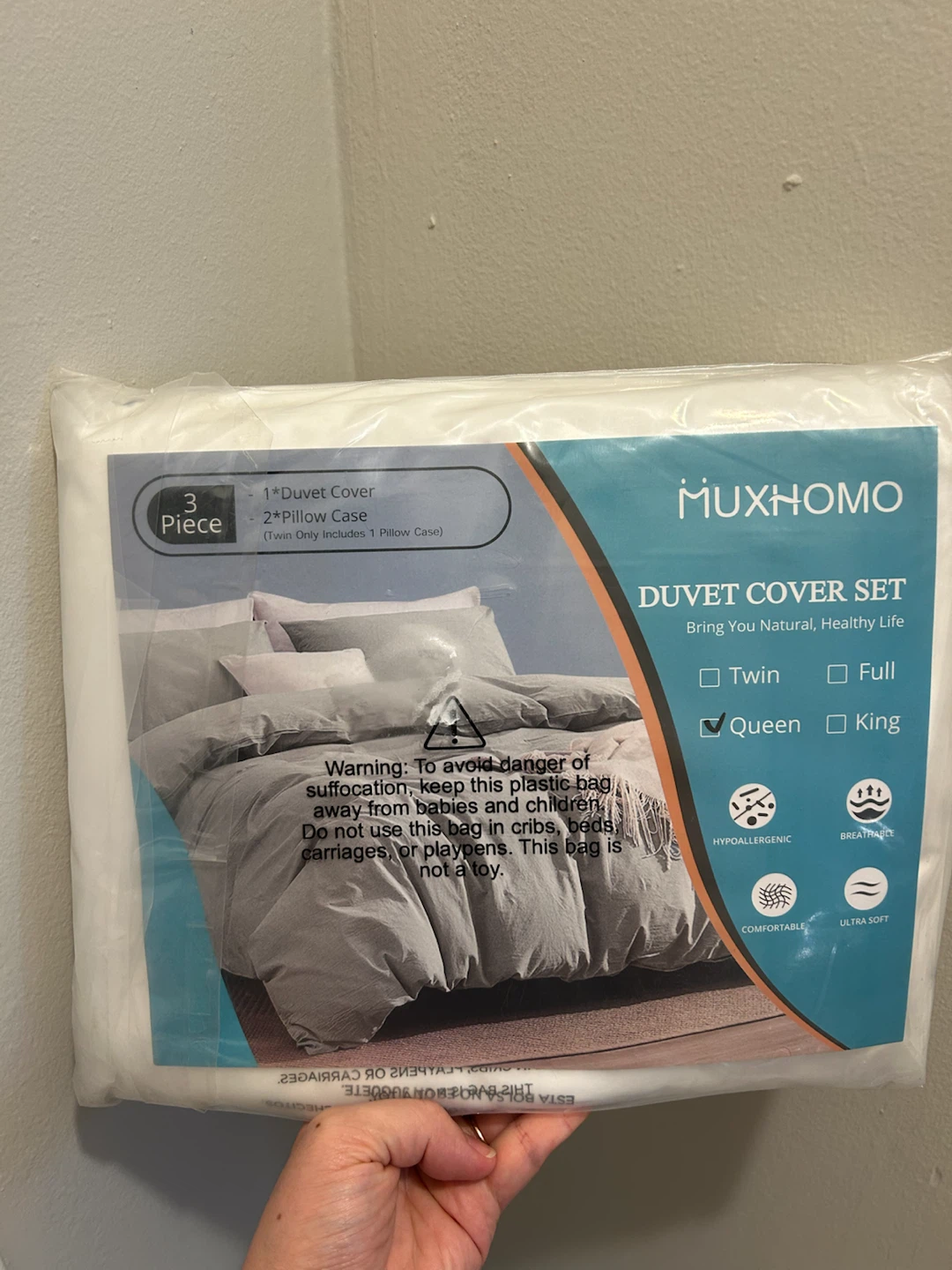MUXHOMO Queen Duvet Cover Set