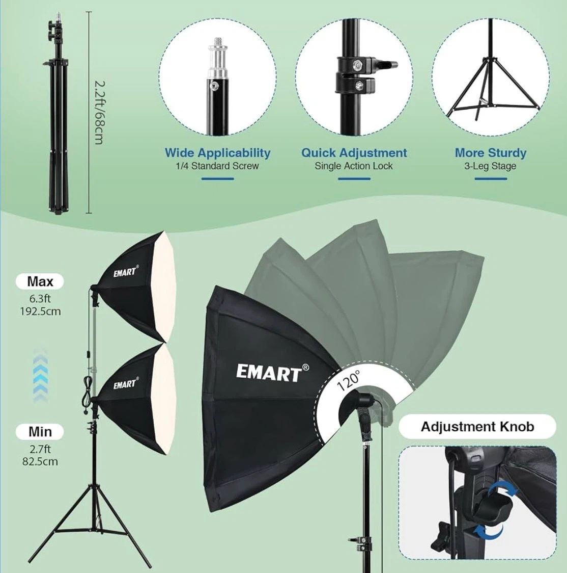 Emart Photography Softbox Light Stand Kit - photo 5