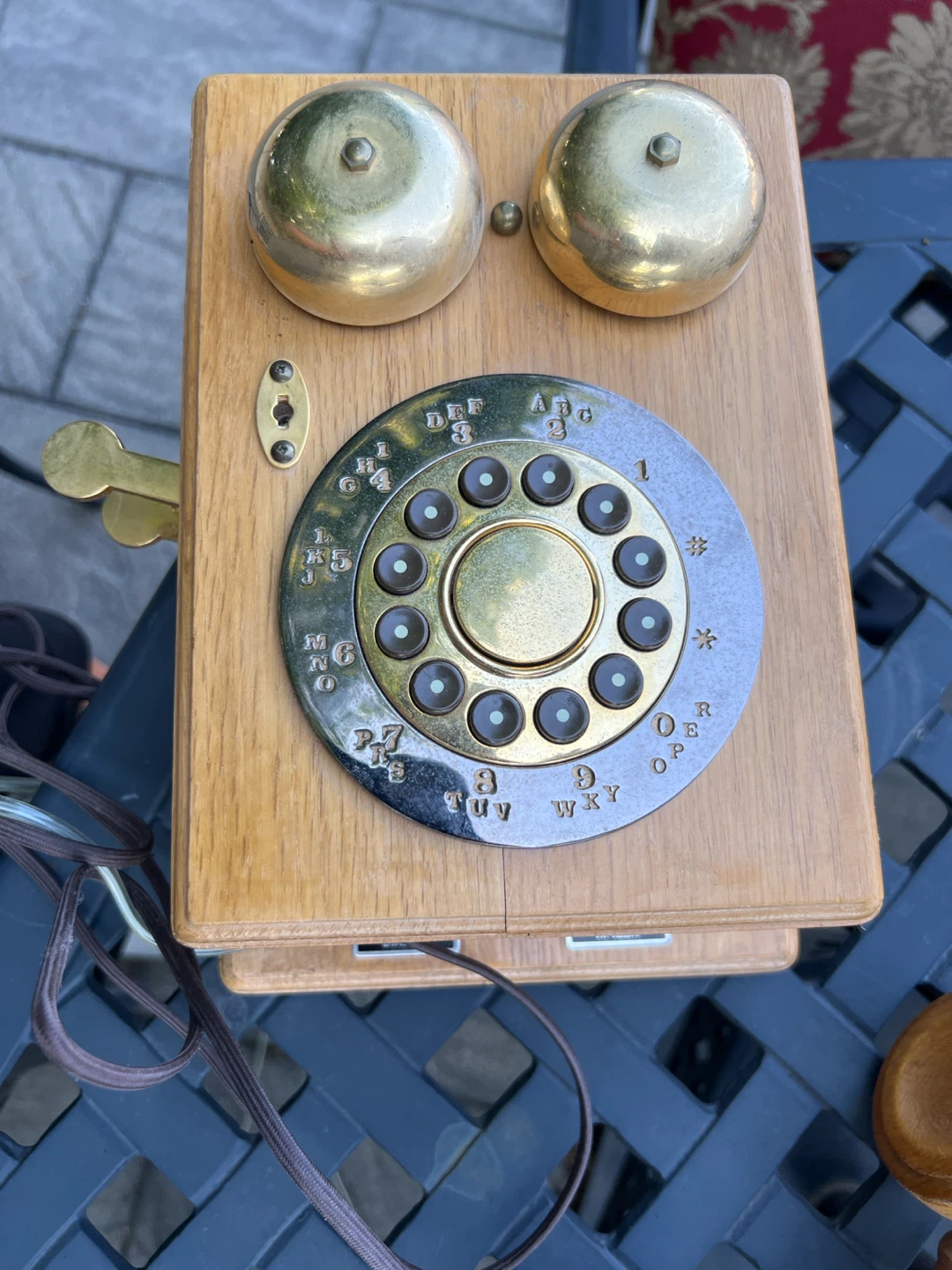 Vintage Wooden Rotary Dial Telephone - photo 2