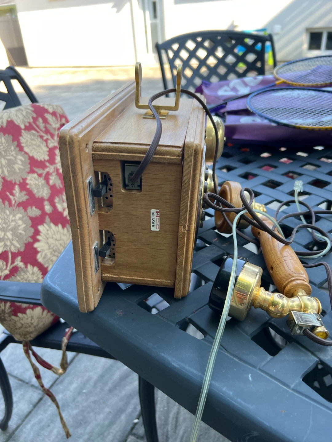 Vintage Wooden Rotary Dial Telephone - photo 4