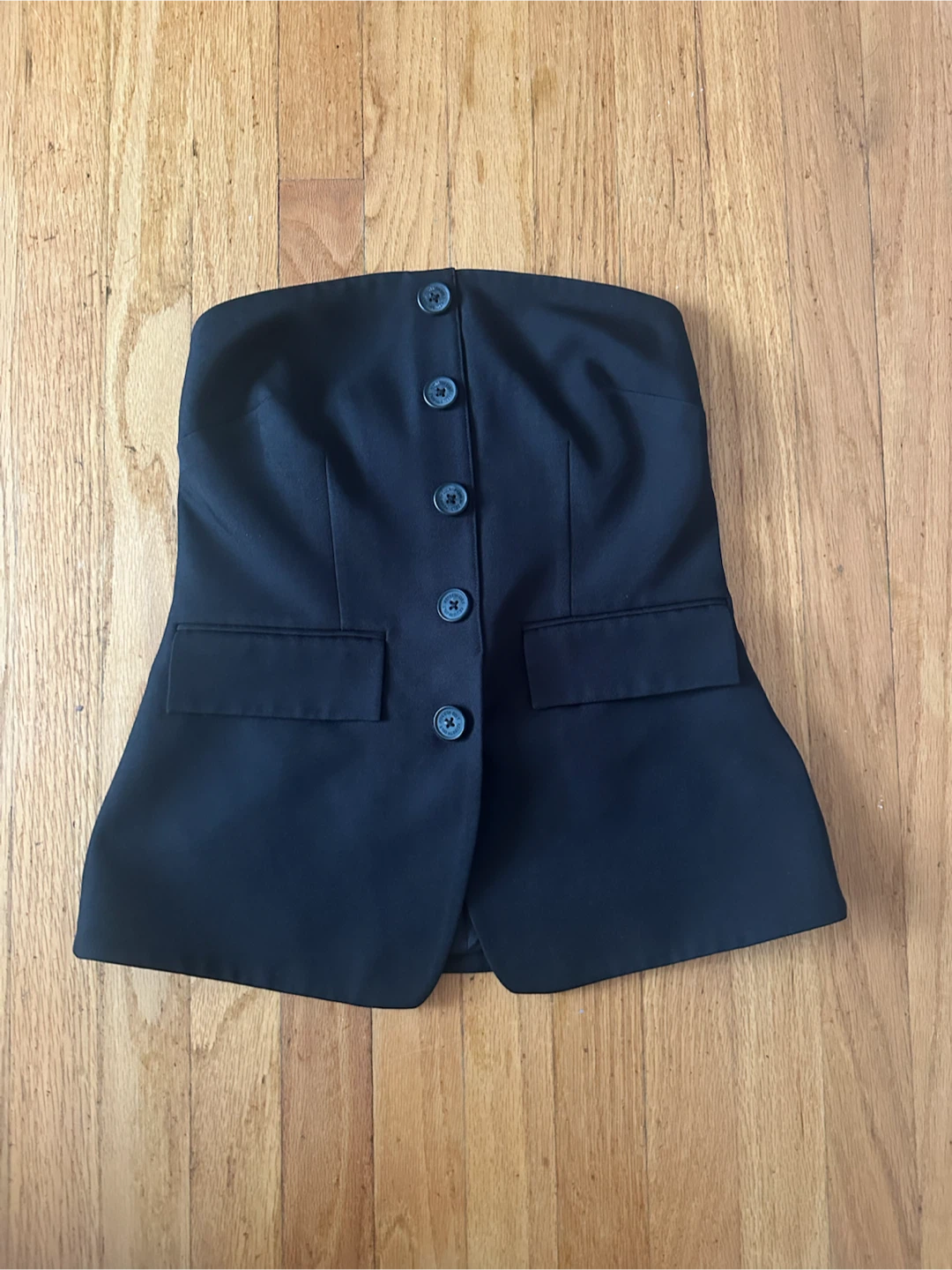 Black Strapless Vest Top
