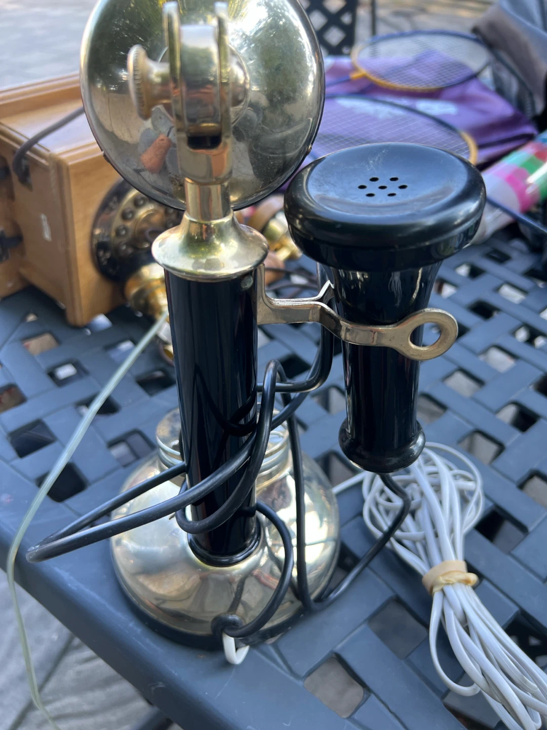 Radio Shack "Bonnie & Clyde" Candlestick Telephone - photo 3