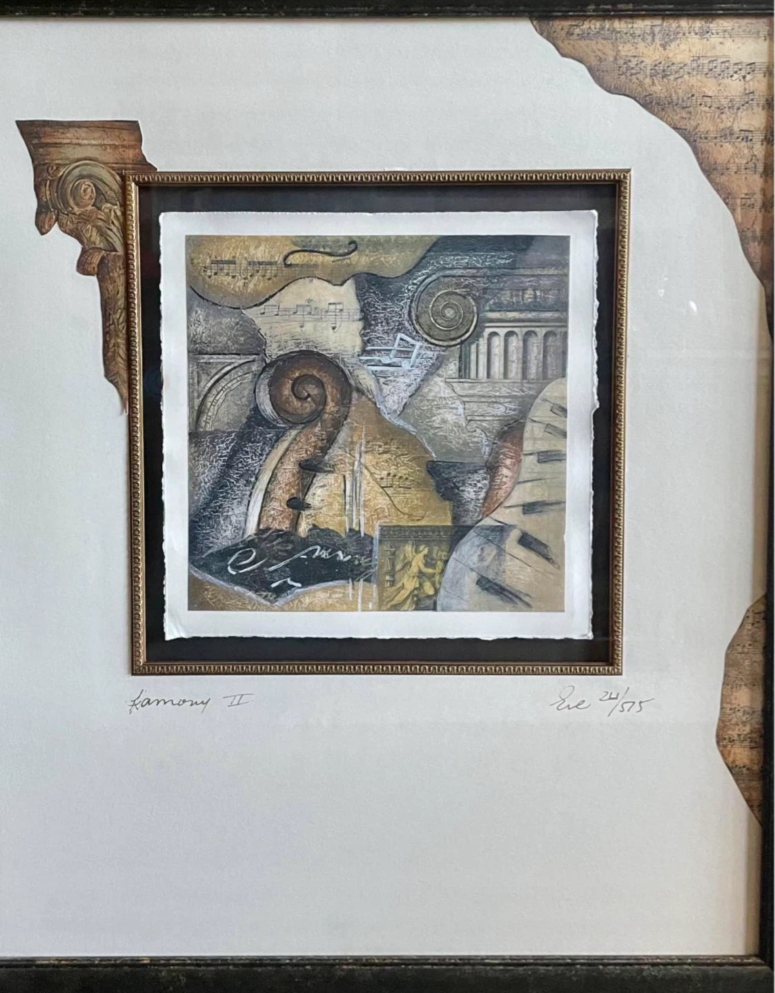 “Harmony II”, S/N collage litho print - photo 3