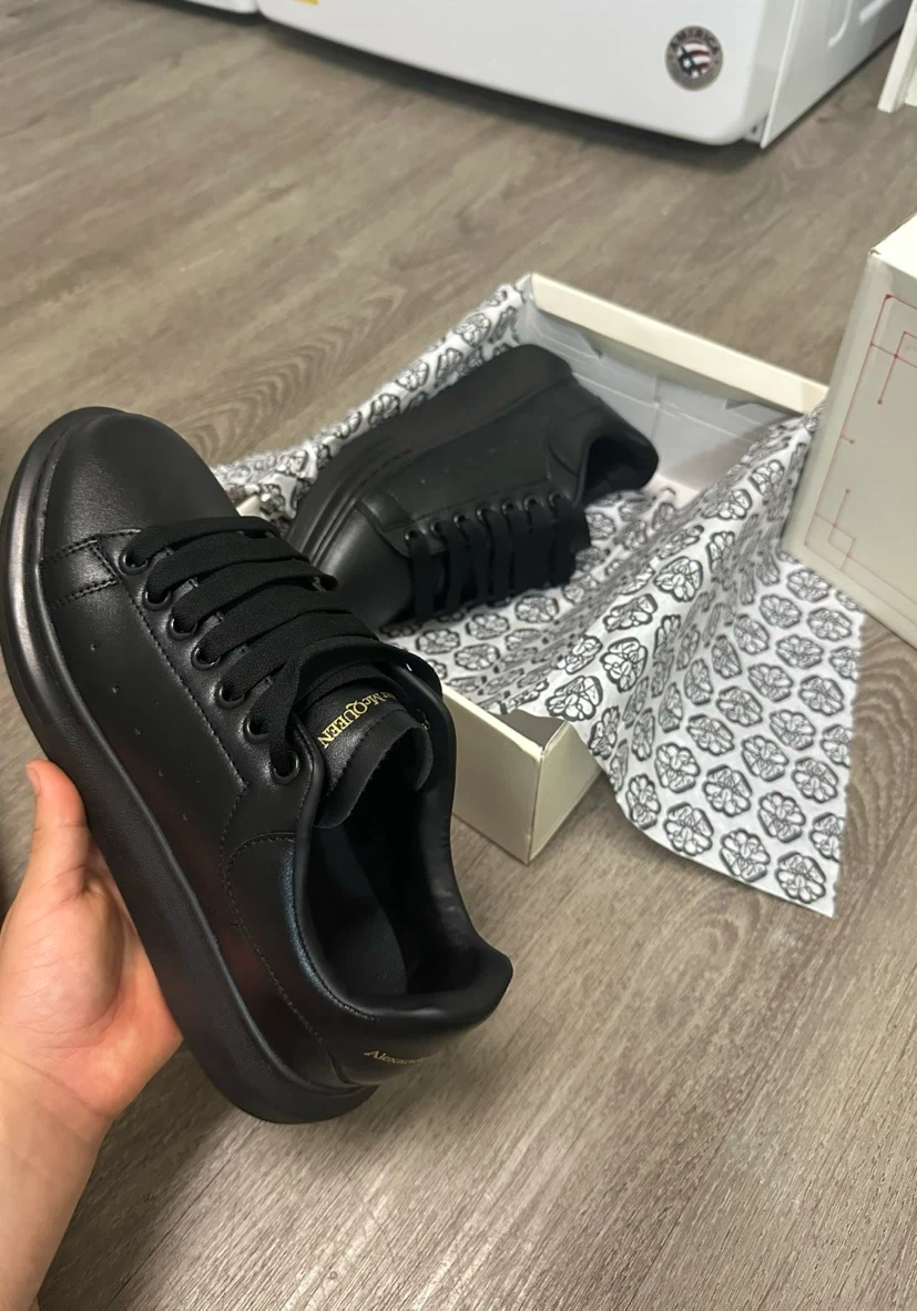 Alexander McQueen Black Leather Oversized Sneakers - Size 44 - photo 2