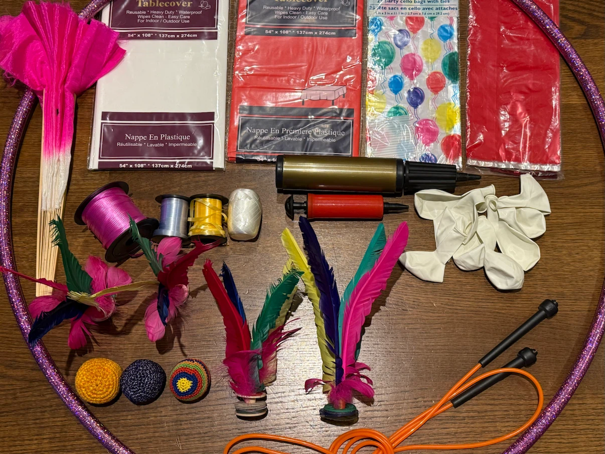 Party Supplies Lot: Hula Hoop, Jump Rope, Tablecovers & More - photo 2