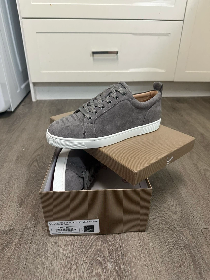 Christian Louboutin Louis Flat Leopard Veau Velours Sneakers