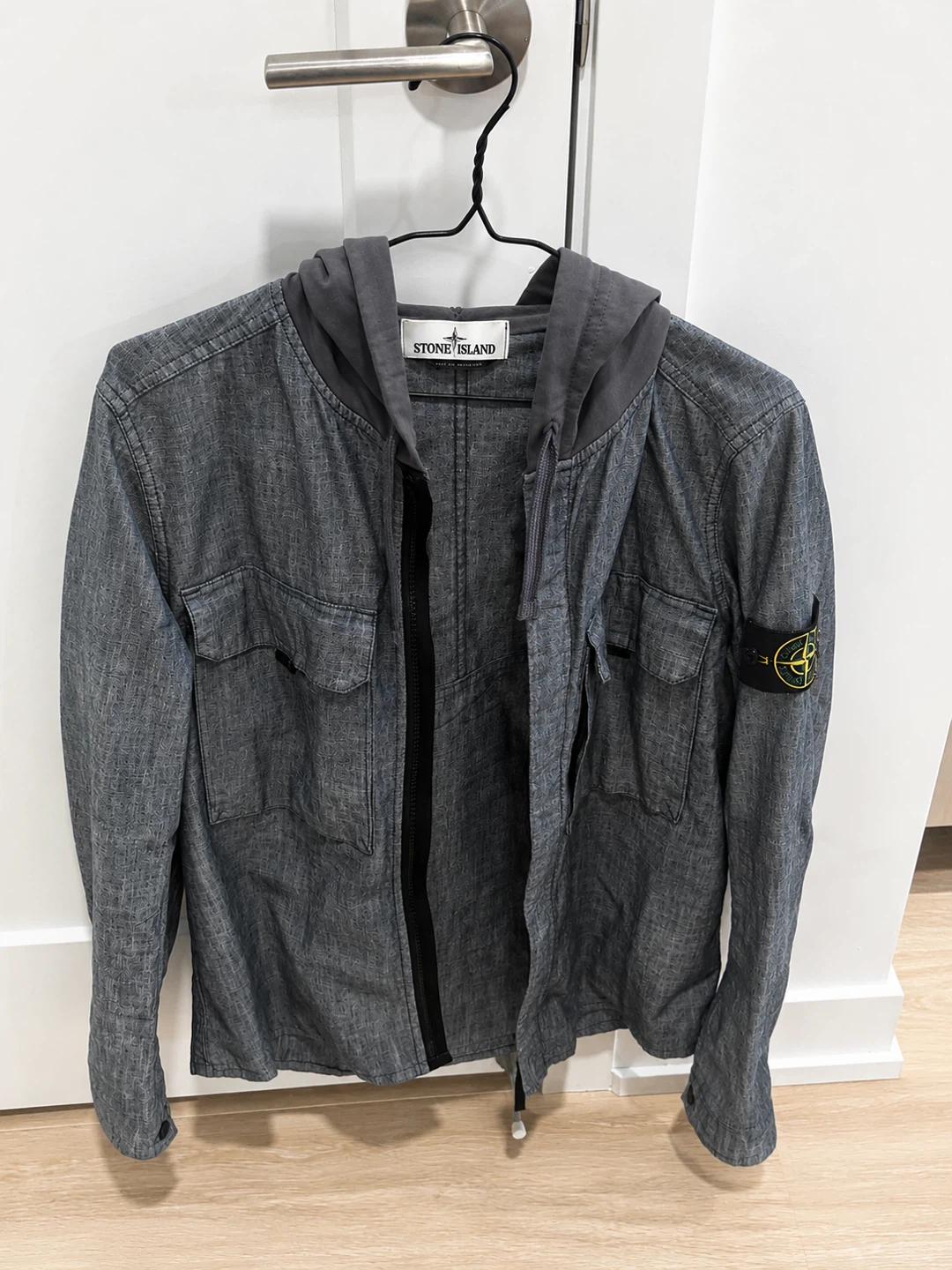 Stone Island Grey Hooded Jacket
