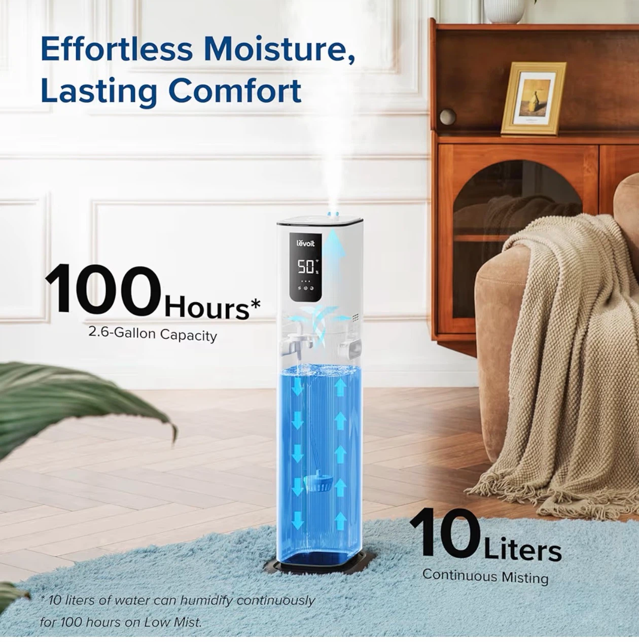 New! Levoit Smart Ultrasonic Cool Mist Tower Humidifier - photo 2