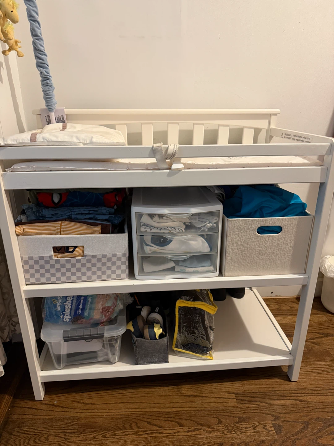 White Baby Changing Table with Storage