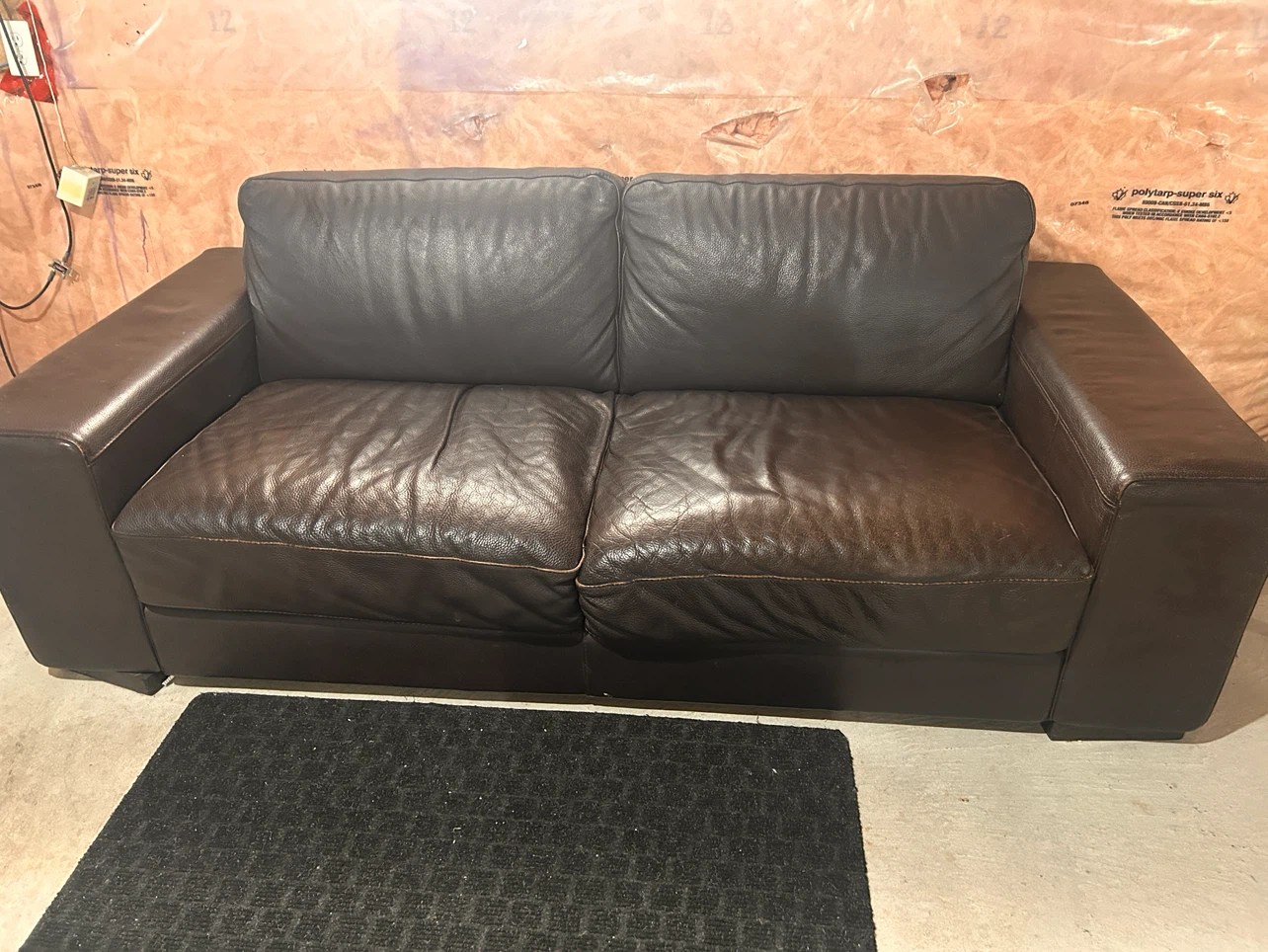 Dark Brown Leather Sofa