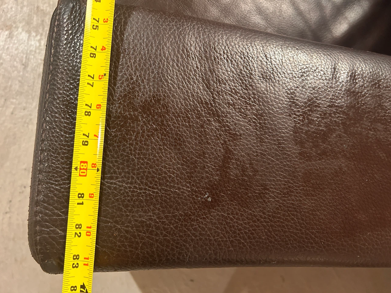Dark Brown Leather Sofa - photo 2