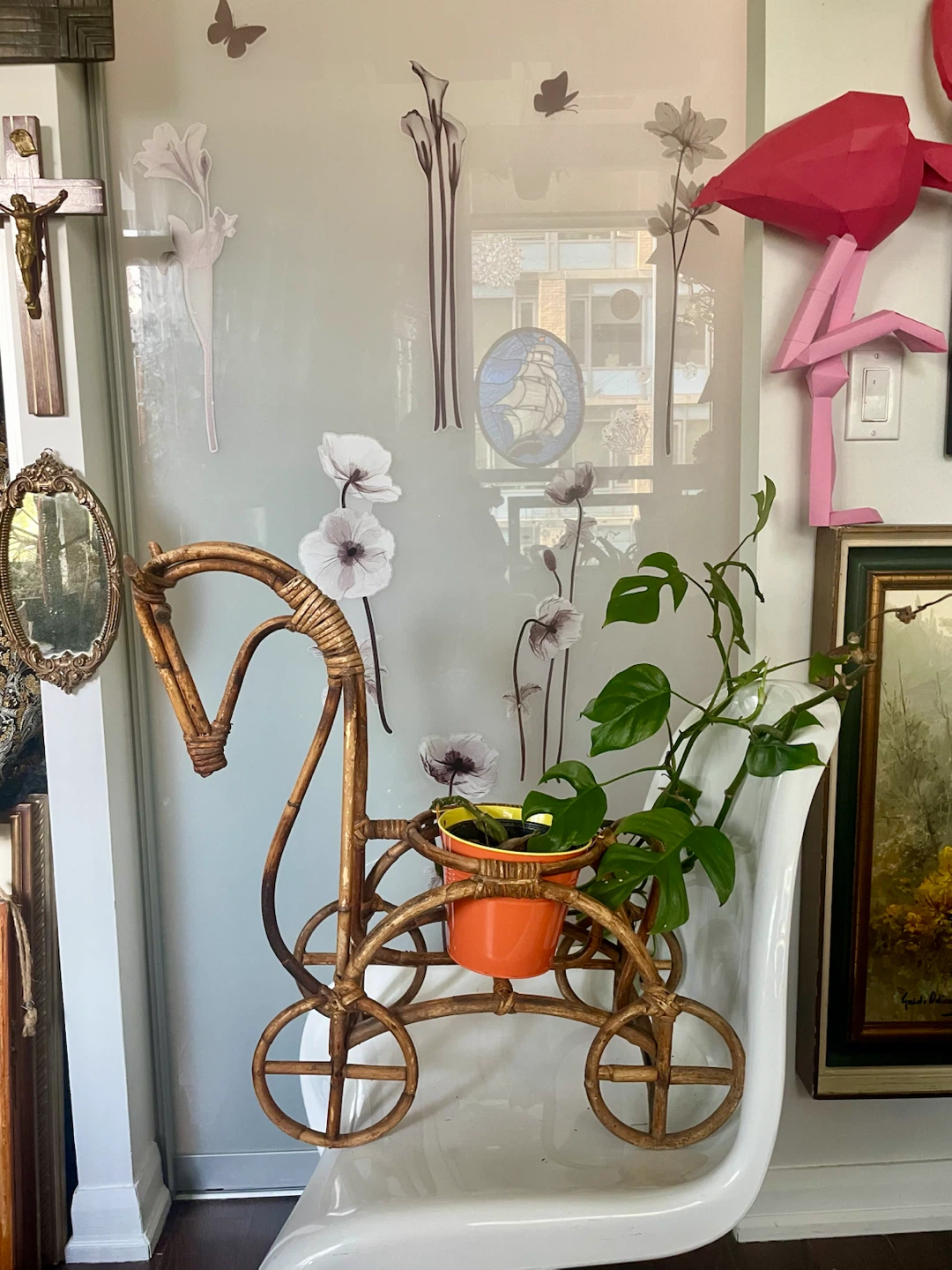 Rattan Horse Planter