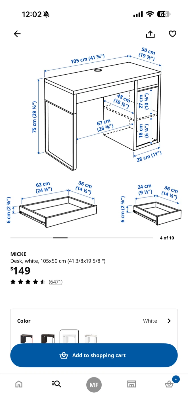 IKEA MICKE Desk - White - photo 5