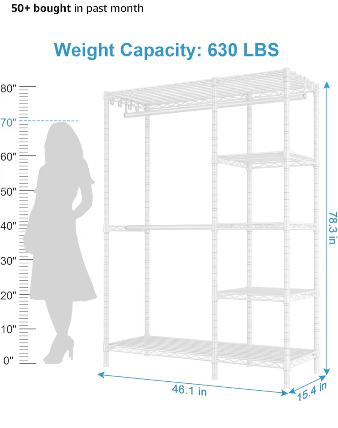 Wire Garment Rack with Shelves - photo 2