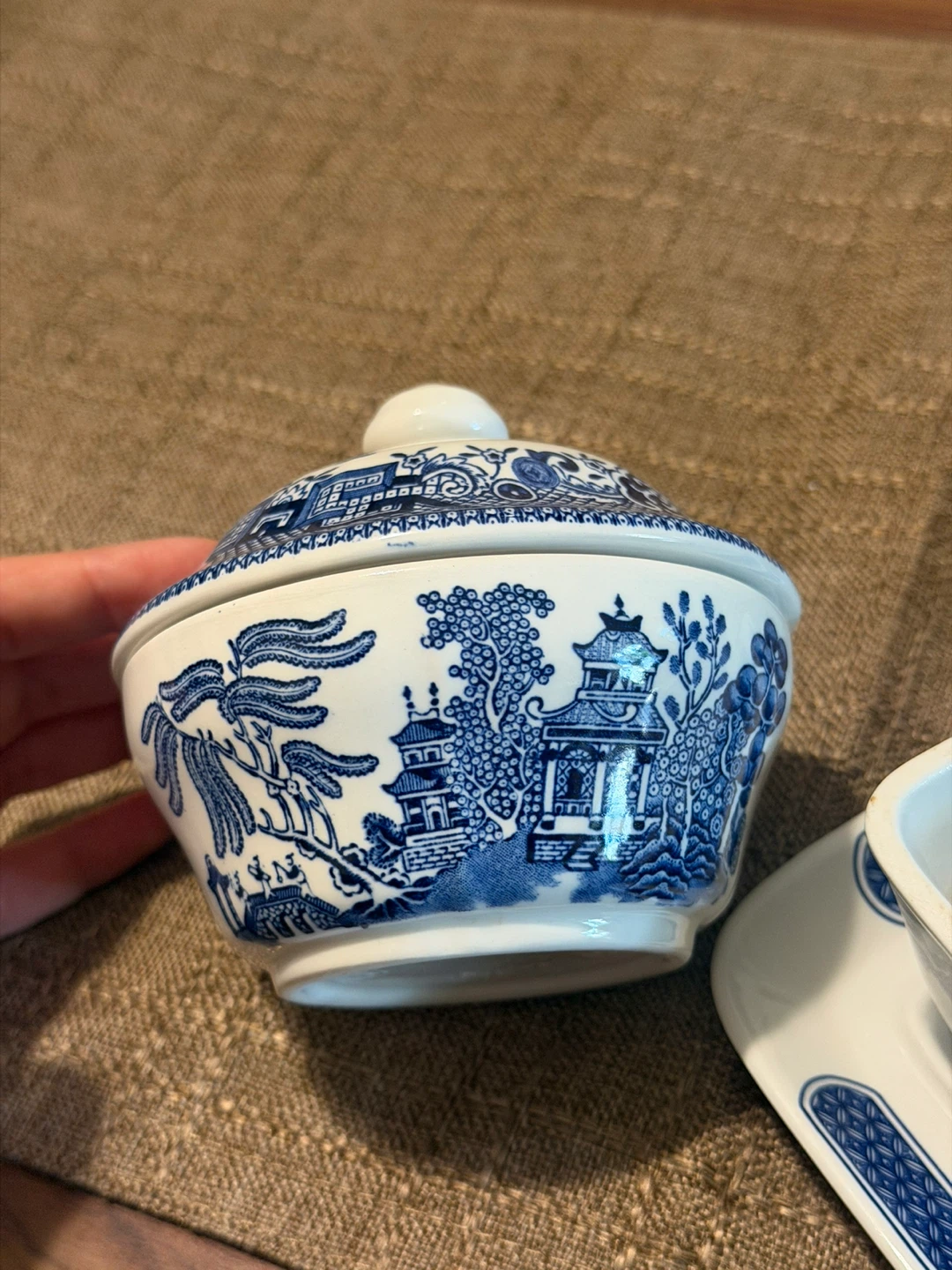 Churchill Willow Blue Butter Dish with Lid - photo 5