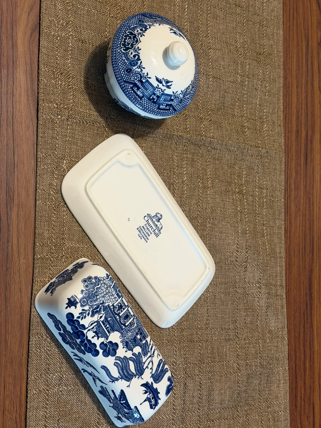 Churchill Willow Blue Butter Dish with Lid - photo 2