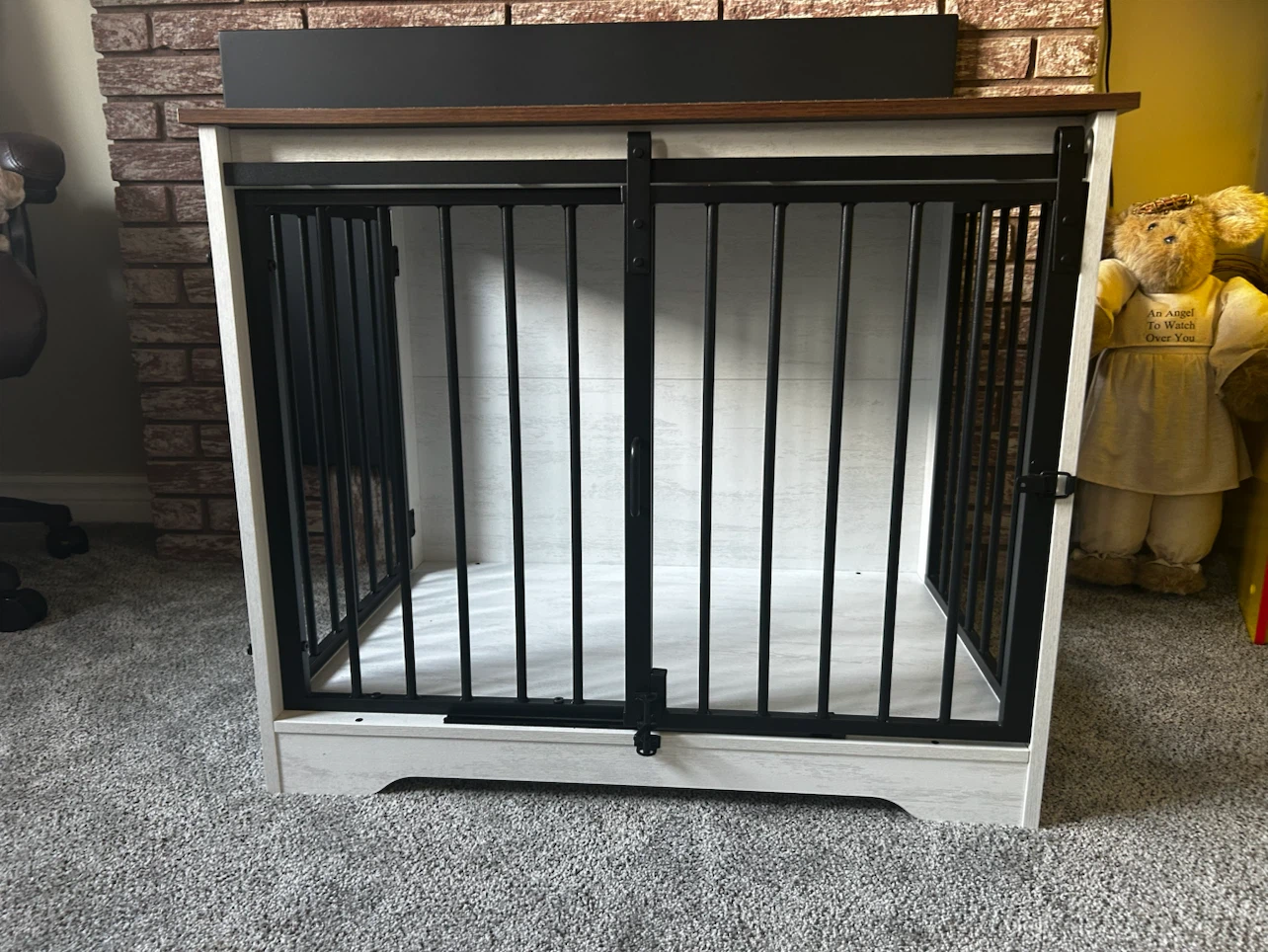 Dog Crate with Wood Top