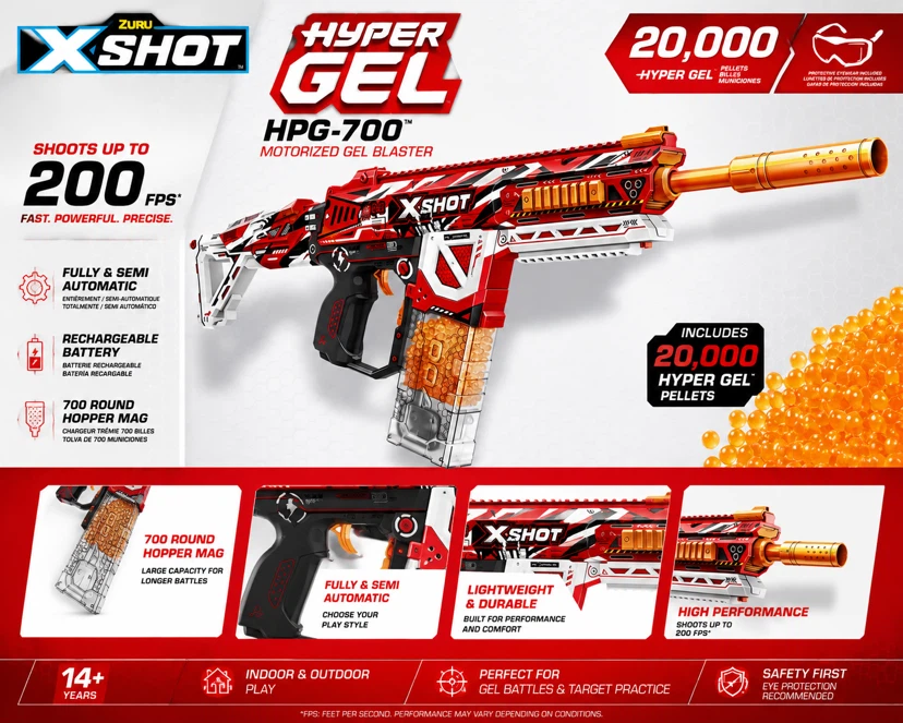 ZURU X-SHOT Hyper Gel HPG-700 Motorized Gel Blaster - photo 5