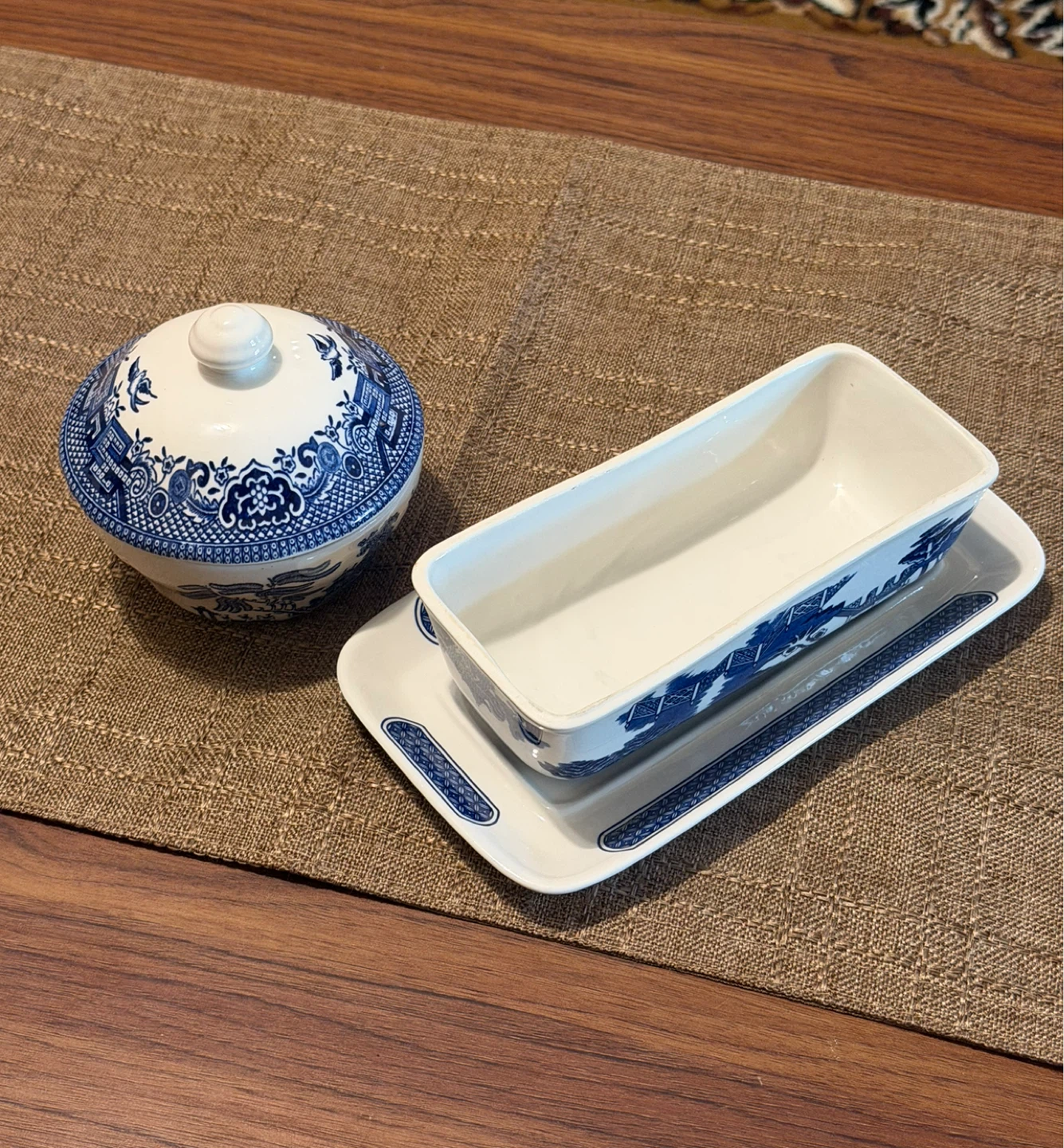 Churchill Willow Blue Butter Dish with Lid - photo 4