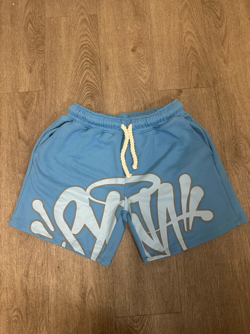Syna world Light Blue Graphic Shorts