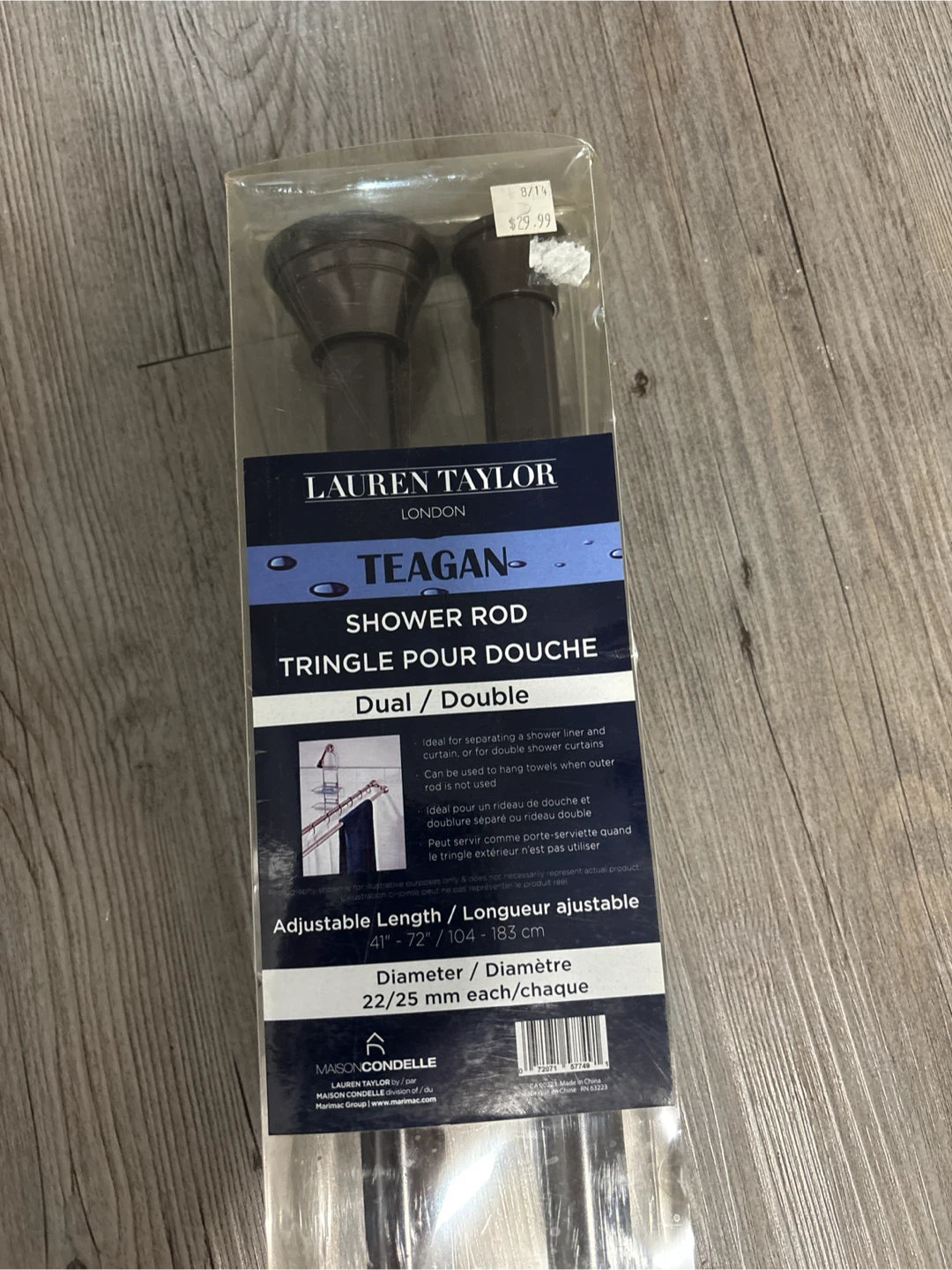 NEW Lauren Taylor Teagan Dual Shower Rod