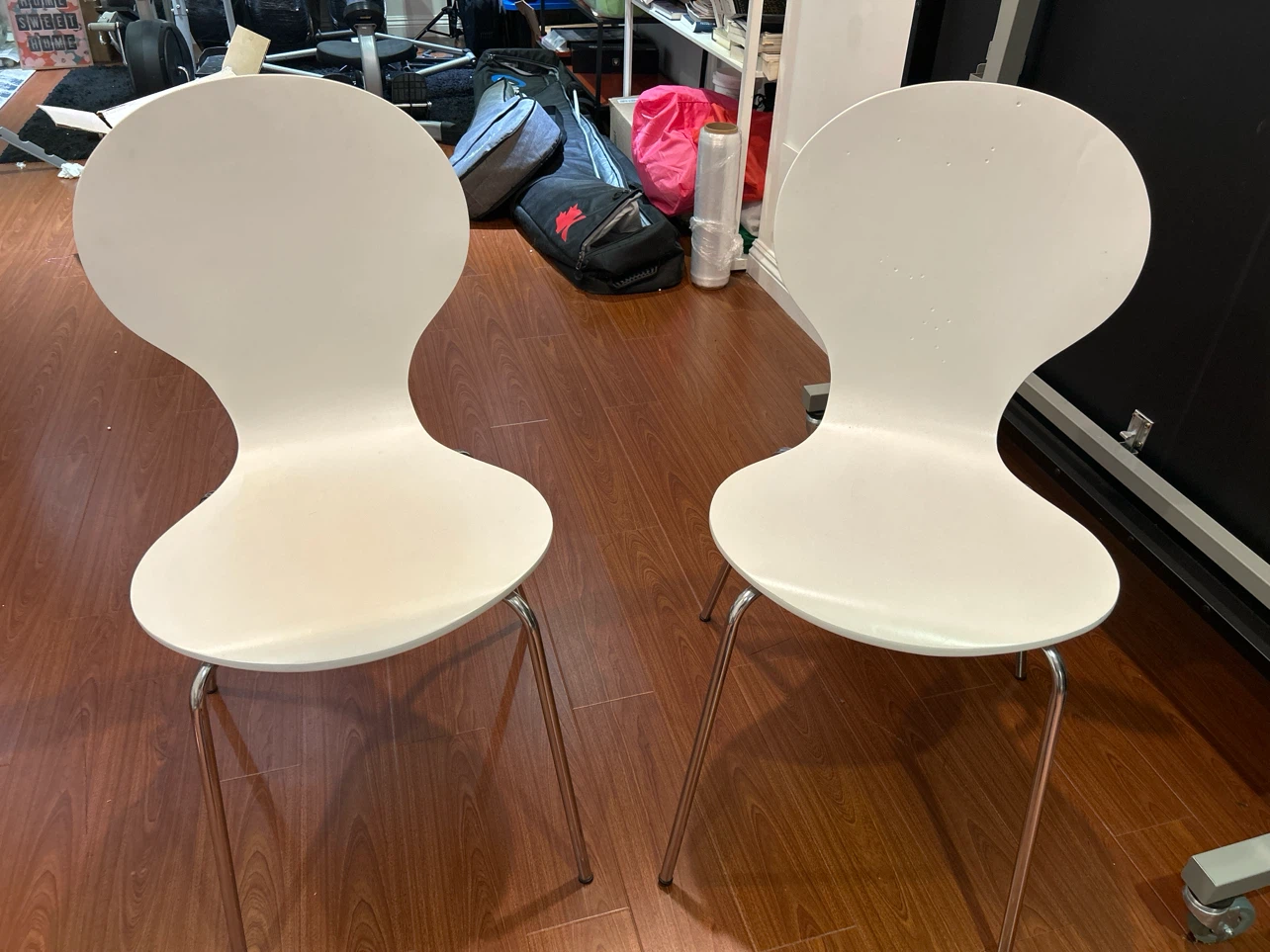 Pair of white chairs