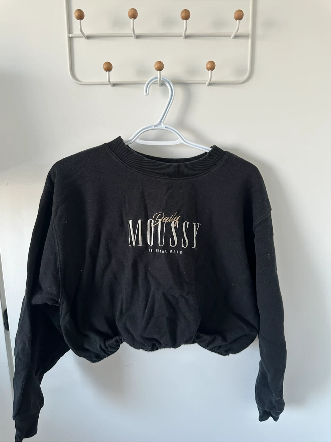 Black MOUSSY Original Wear Crewneck Sweatshirt