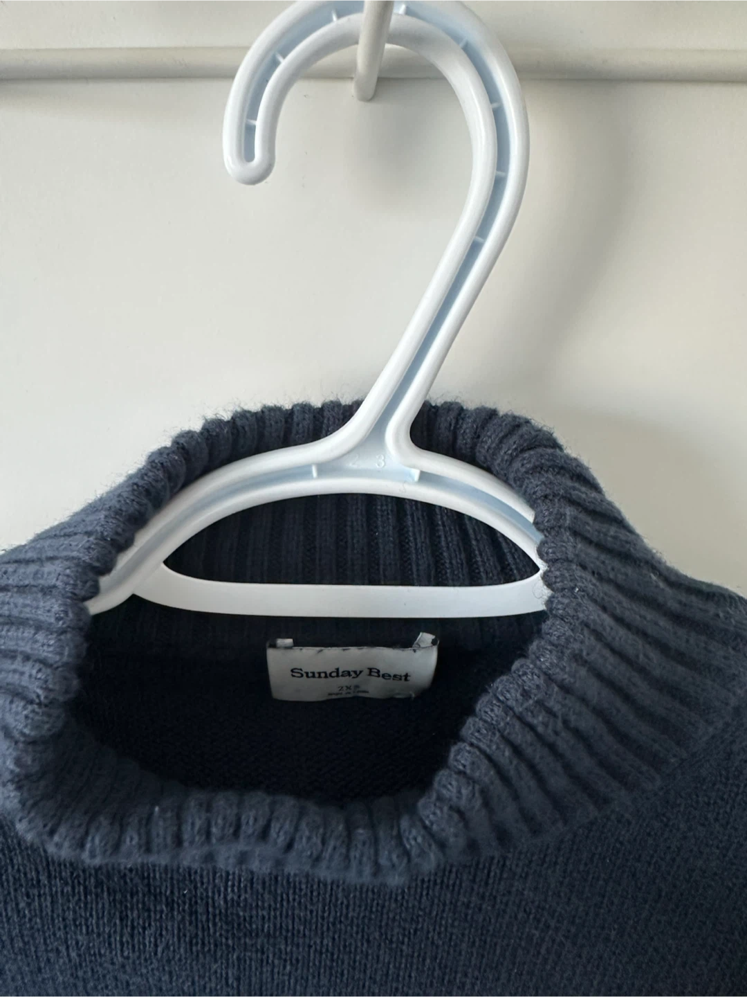 Aritzia Sunday Best Mock Neck Cropped Sweater - Navy Blue - photo 2