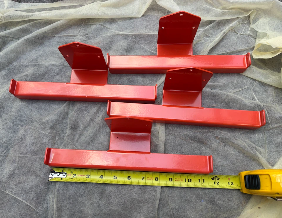 Red Metal Wall Mount Brackets - Set of 4
