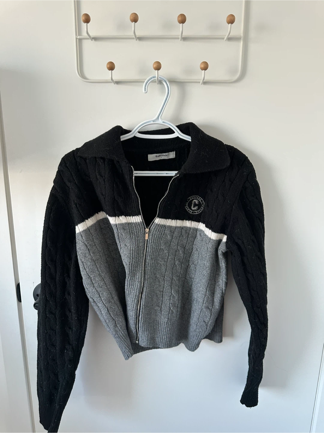 8 Seconds Black & Grey Zip-Up Sweater