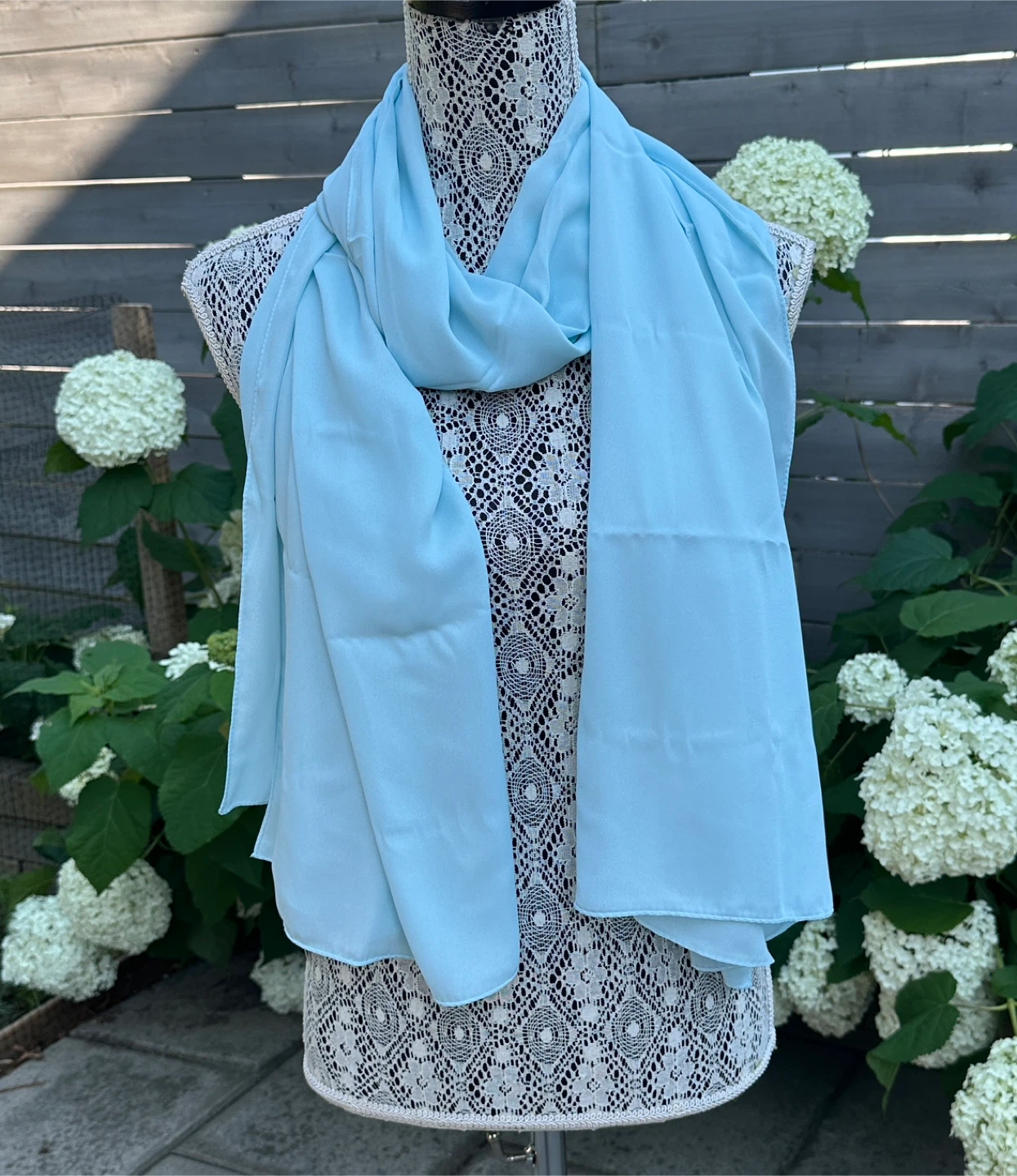 Light Aqua Chiffon Scarf - $10