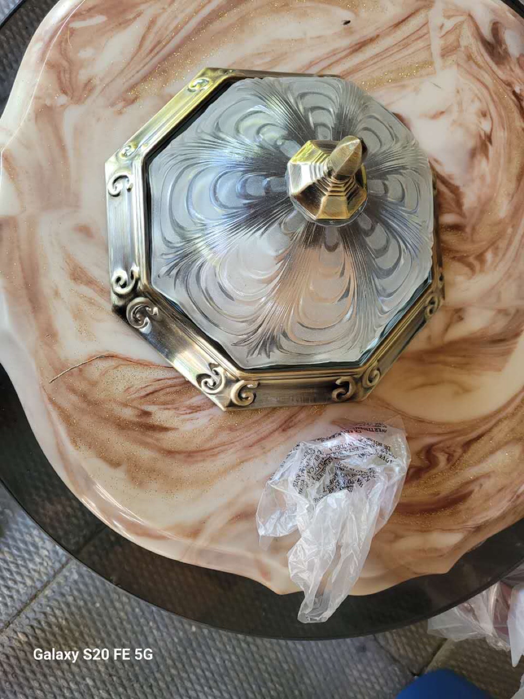 Vintage Glass Ceiling Light Fixture - photo 2