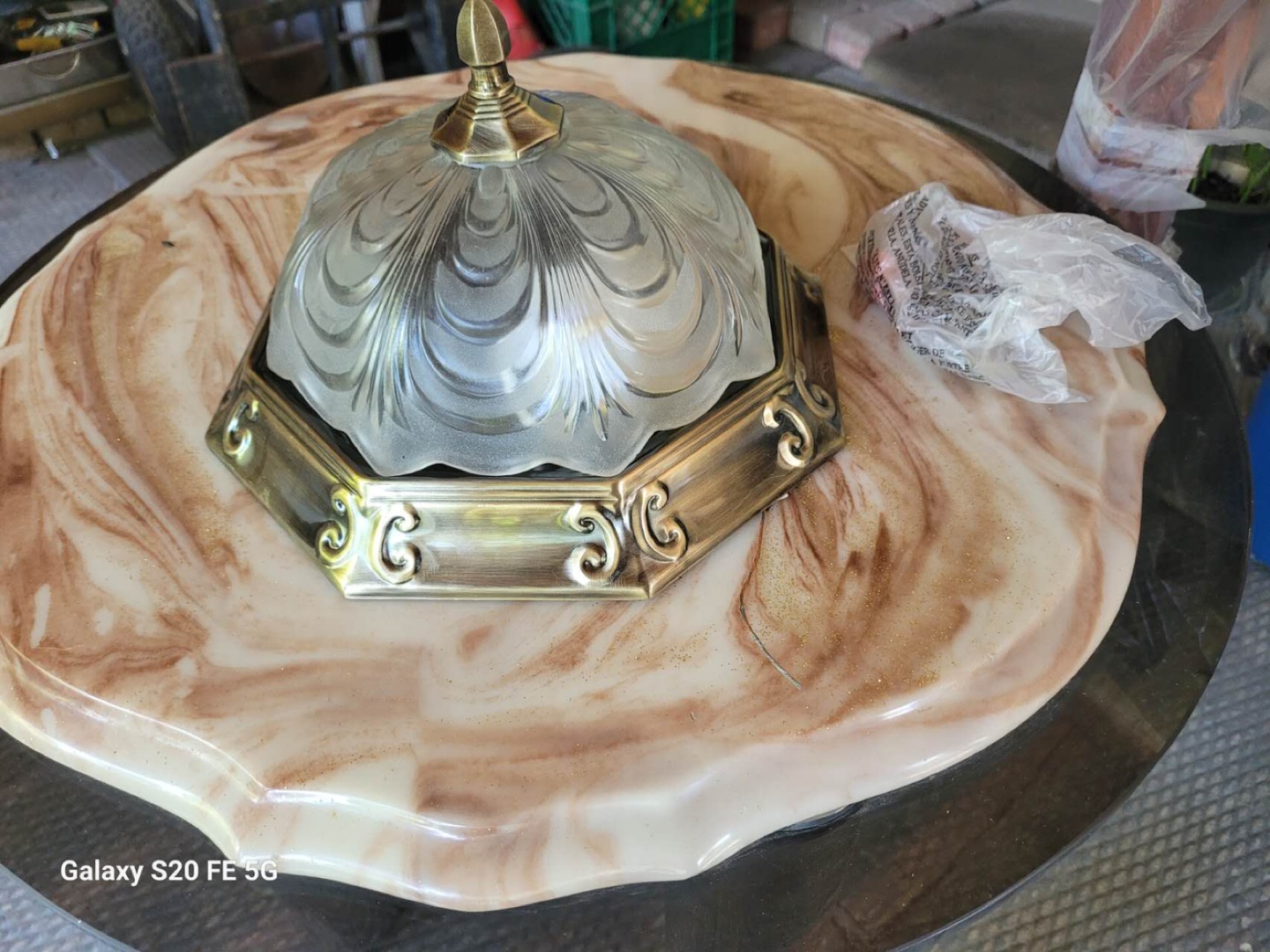 Vintage Glass Ceiling Light Fixture