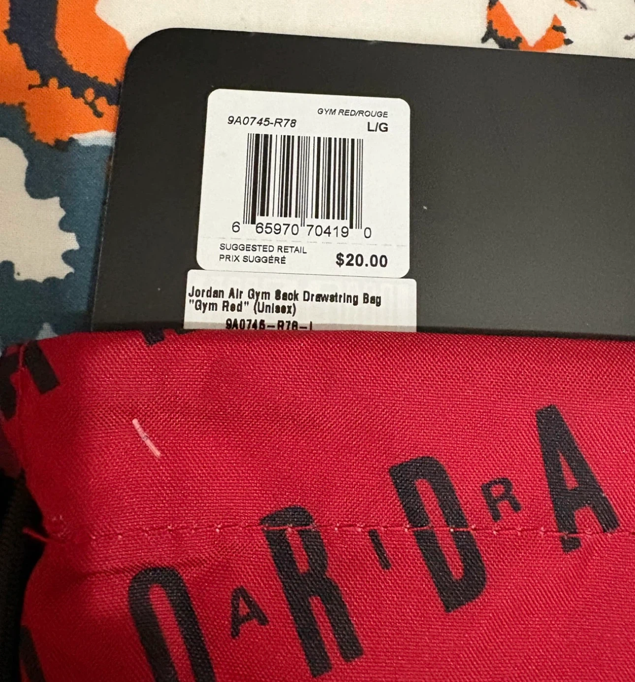 Jordan Air Gym Sack Drawstring Bag "Gym Red" - photo 3