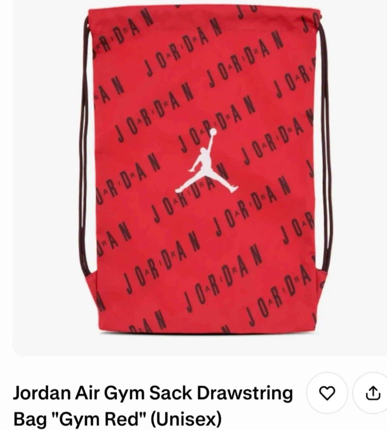Jordan Air Gym Sack Drawstring Bag "Gym Red" - photo 4