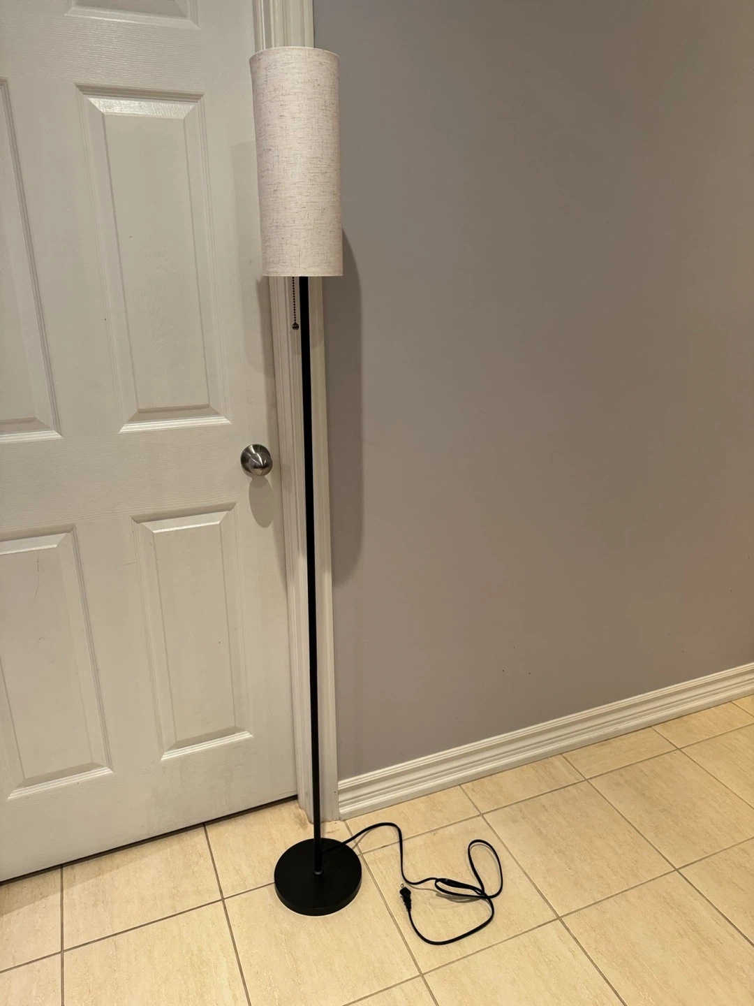 Tall Floor Lamp with Linen Shade