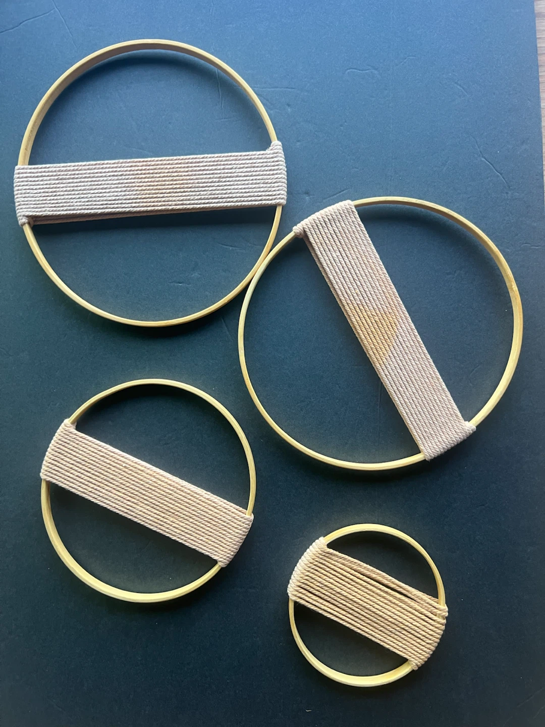 Set of 4 Woven Hoop Wall Decor