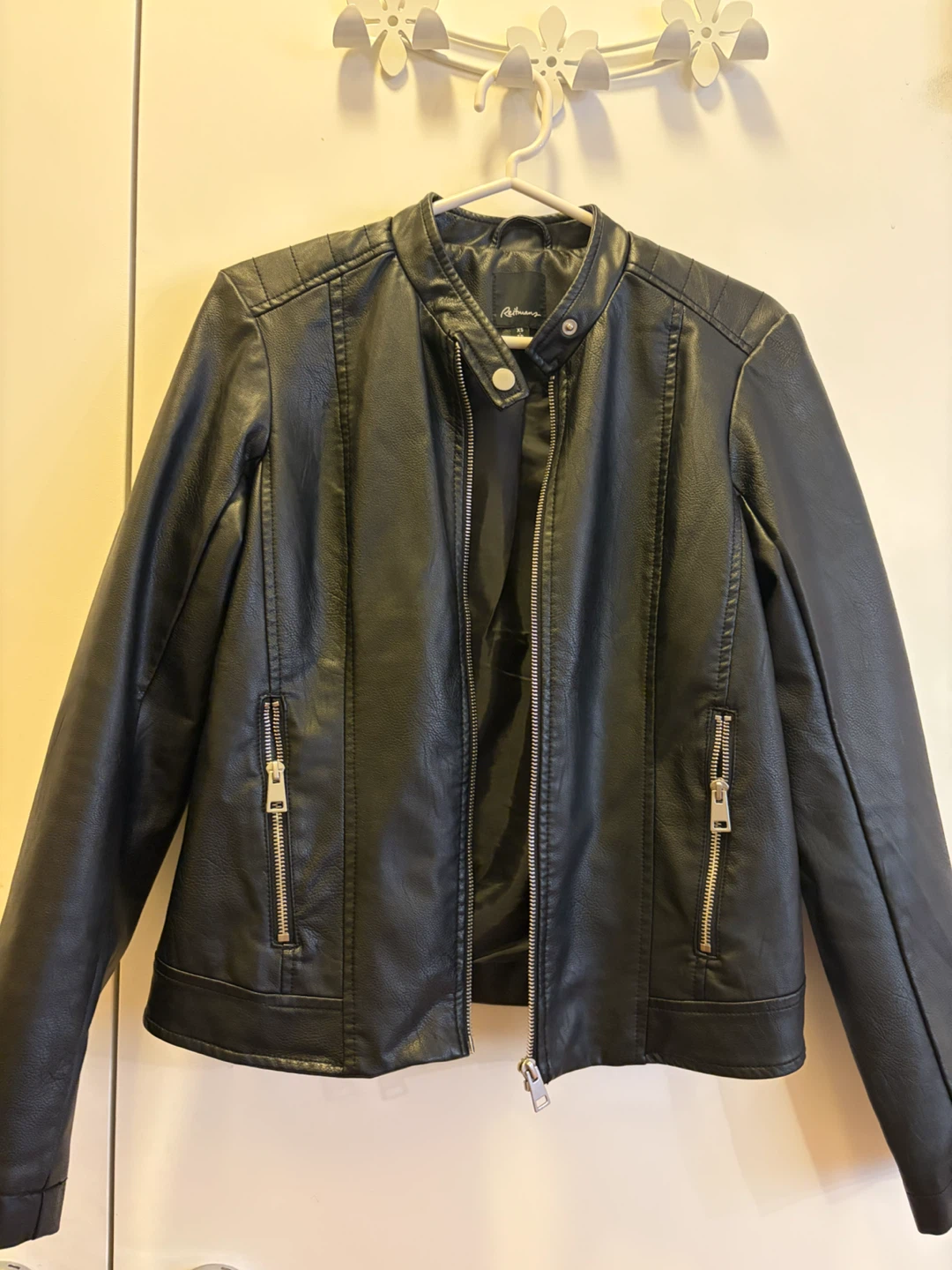 Black Faux Leather Moto Jacket