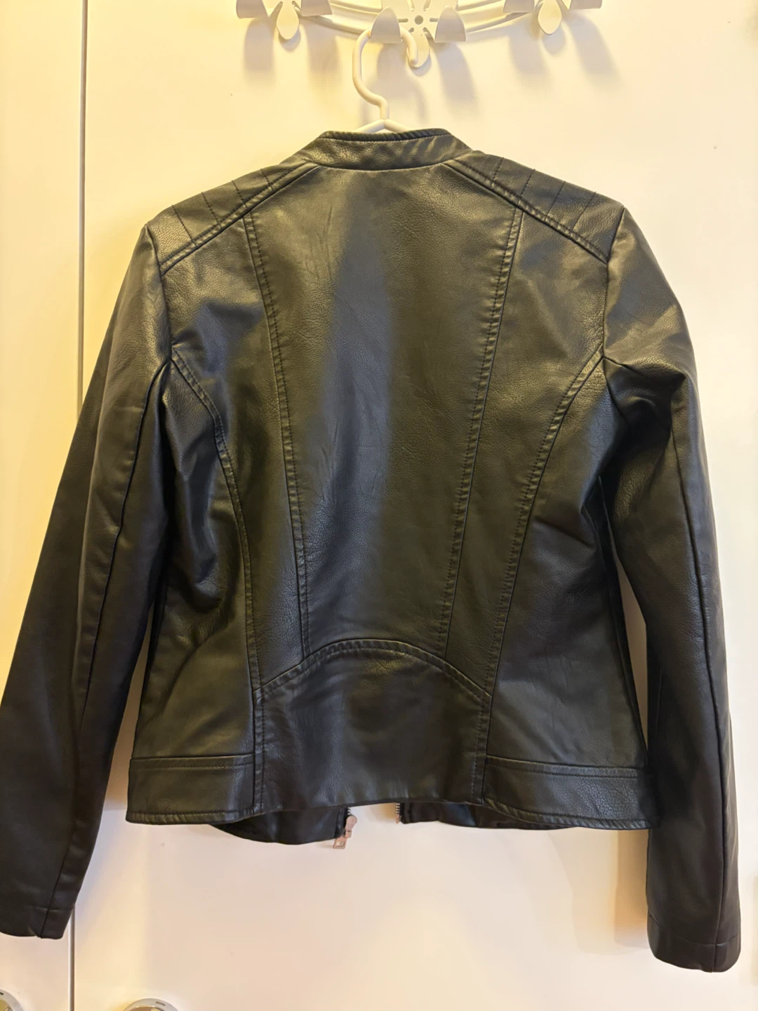 Black Faux Leather Moto Jacket - photo 2