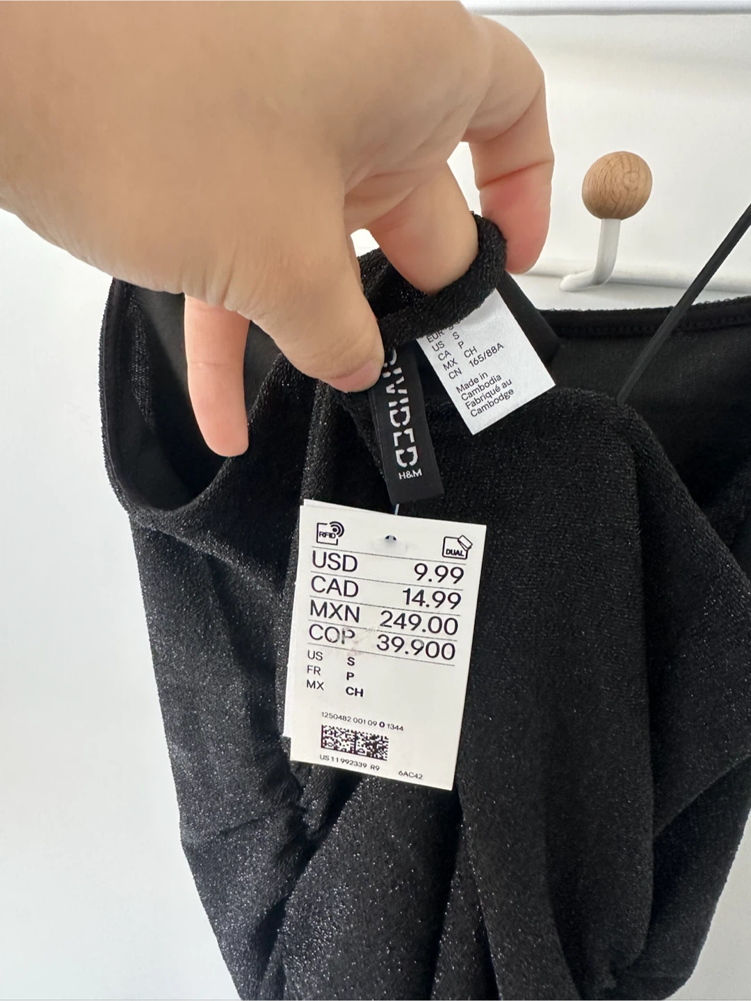 Divided by H&M Black Glittery Camisole Dress - Size S - photo 4