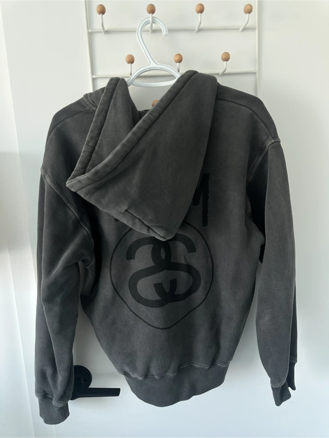 Stüssy Grey Zip-Up Hoodie - Size Small - photo 4