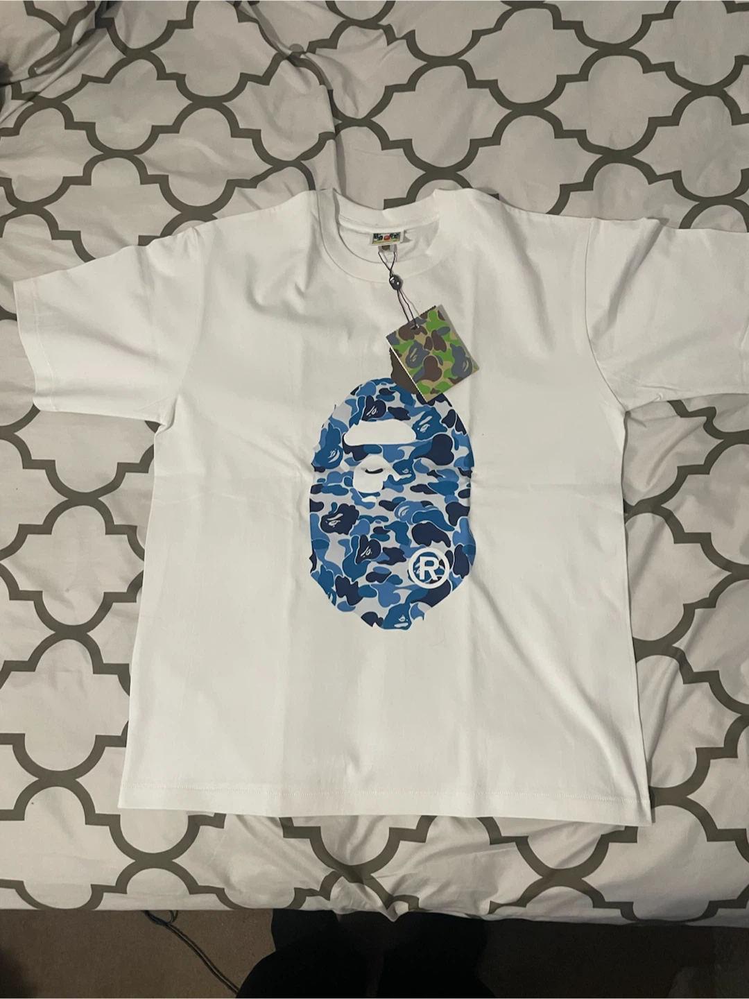 A Bathing Ape BAPE Camo Shark T-Shirt - White - Size M