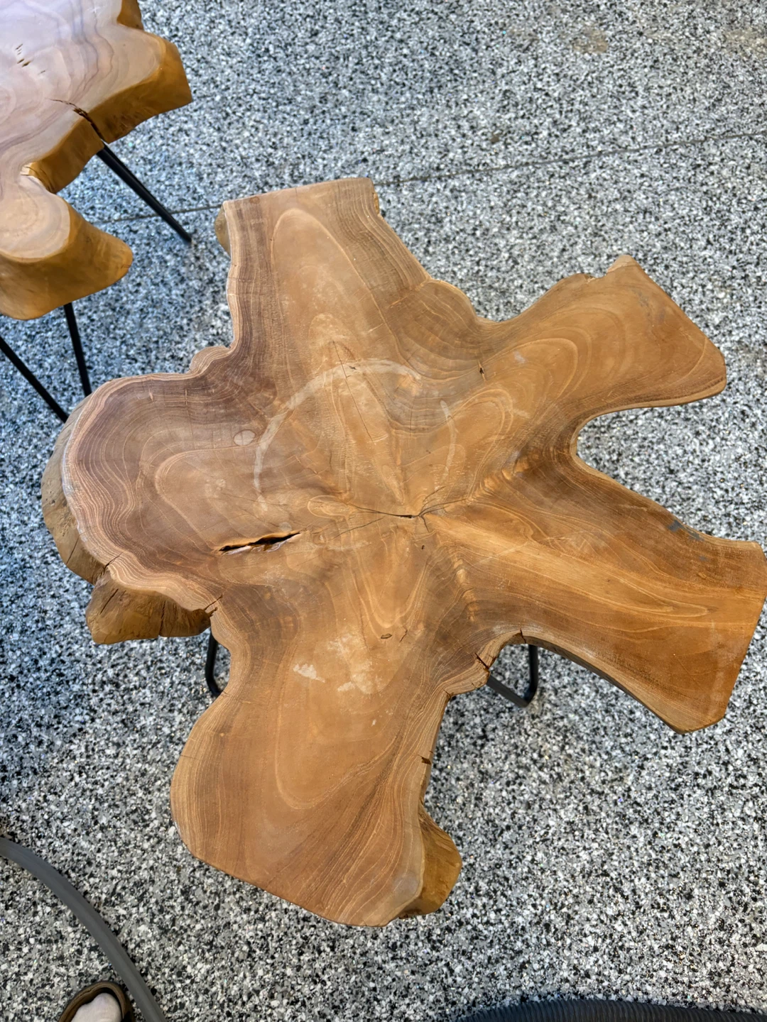 Set of 3 Live Edge Wood Side Tables - photo 3
