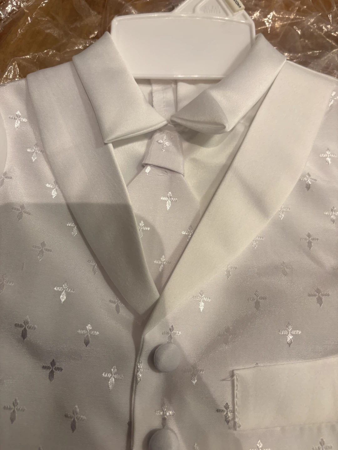 6/9 months baby White Christening Suit with Hat BRAND NEW - photo 5