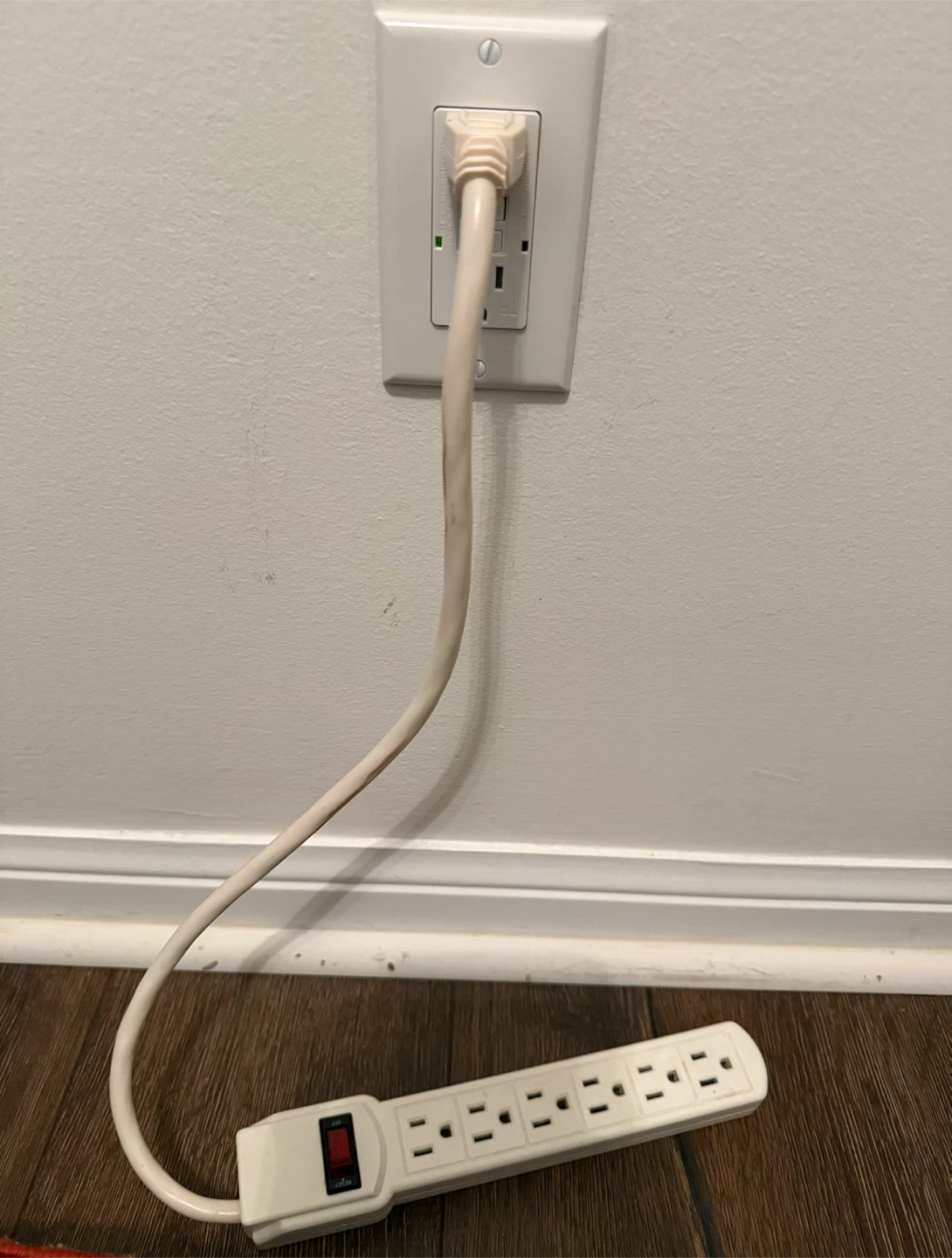 White 6-Outlet Power Strip with On/Off Switch - photo 3